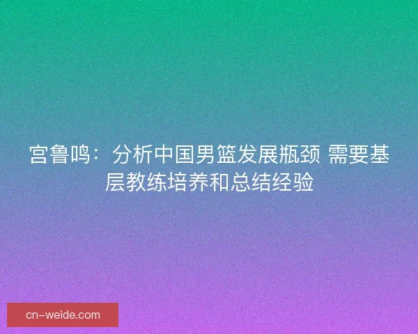 宫鲁鸣：分析中国男篮发展瓶颈 需要基层教练培养和总结经验