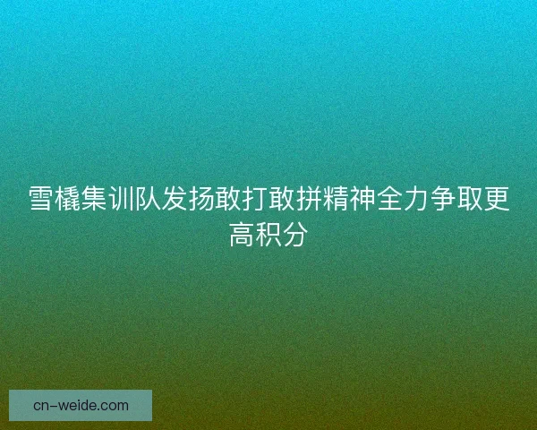 雪橇集训队发扬敢打敢拼精神全力争取更高积分